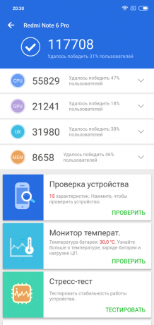Ikhtisar Xiaomi redmi Catatan 6 Pro: AnTuTu
