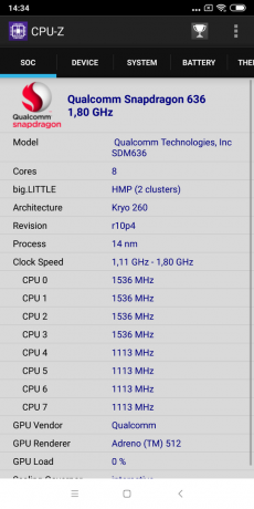 tinjauan Xiaomi Mi Max 3: CPU-Z