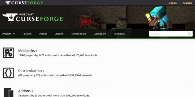 Mode Dimana download Minecraft: CurseForge