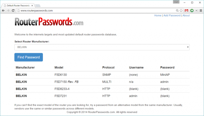 Bagaimana cara menemukan username dan password standar dari router