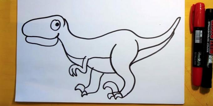 Cara menggambar Velociraptor