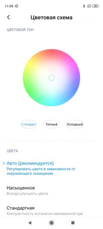 Redmi Note 9 Pro: pengaturan warna