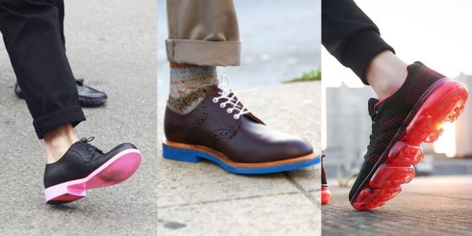 sepatu pria modis dengan kontras tunggal