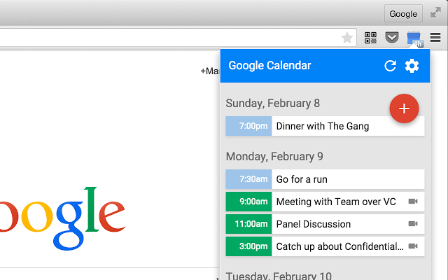 Perpanjangan Google Calendar (oleh Google)