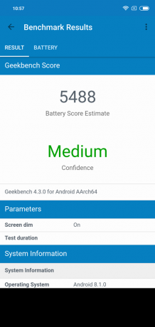 Ikhtisar Xiaomi redmi Catatan 6 Pro: GeekBench Battery