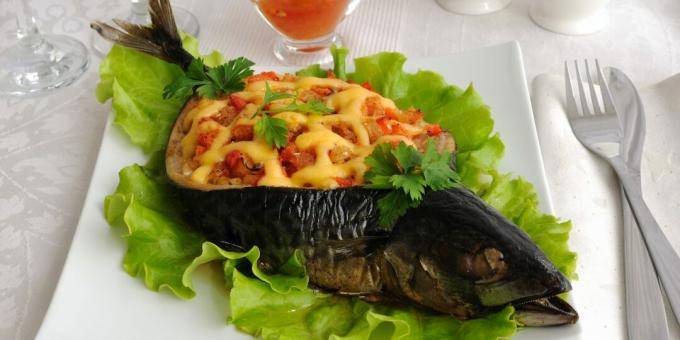 Resep Makarel Oven: Makarel dengan Sayuran, Jamur dan Keju