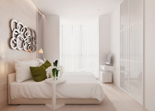 Kecil kamar tidur: warna dinding