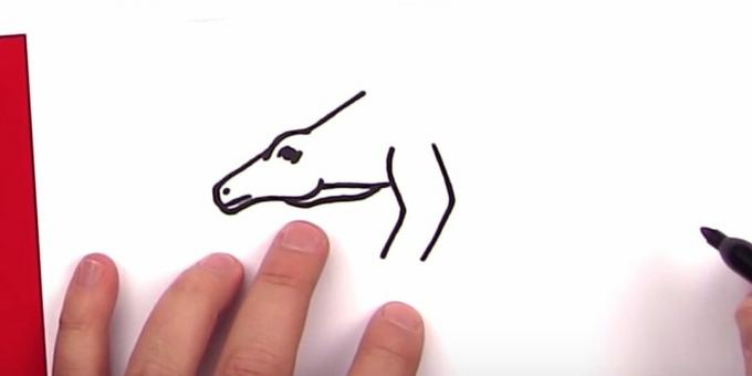 Cara menggambar stegosaurus: tambahkan sebagian cakar