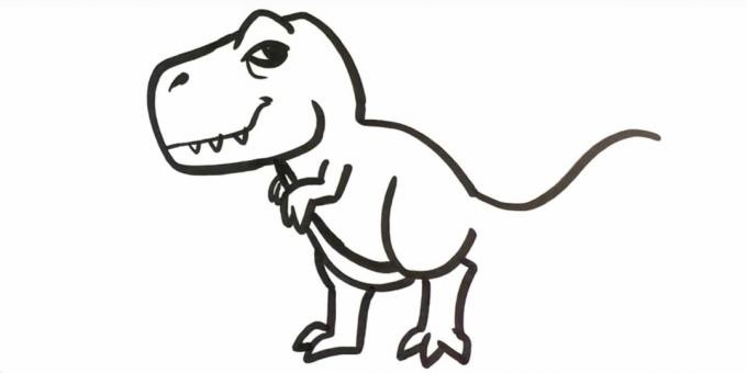 Cara menggambar tyrannosaurus: menggambar kaki belakangnya
