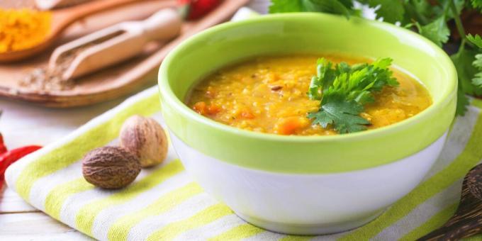 Makanan Diet: Lentil Merah dan Sup Sayuran