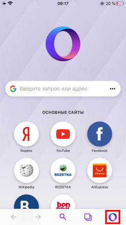 Cara mengaktifkan mode penyamaran di Opera Touch di iPhone