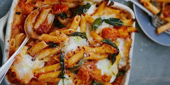 Labu hidangan: Baked pasta dengan labu dan ricotta