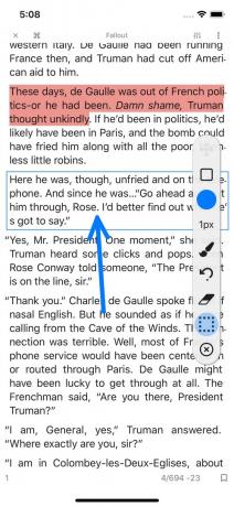 KyBook 3: pemilihan teks