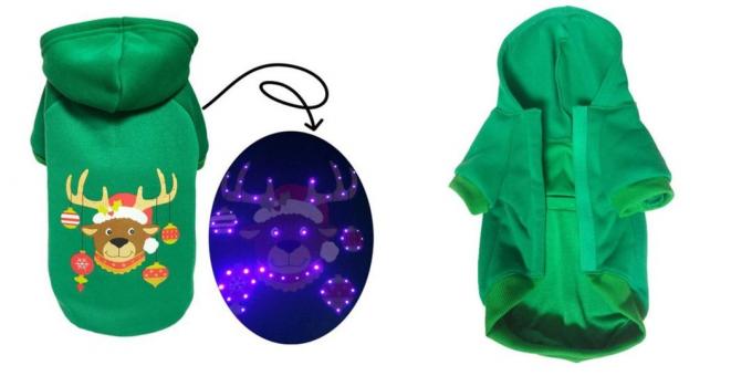kostum Natal untuk anjing dan kucing: LED-suit