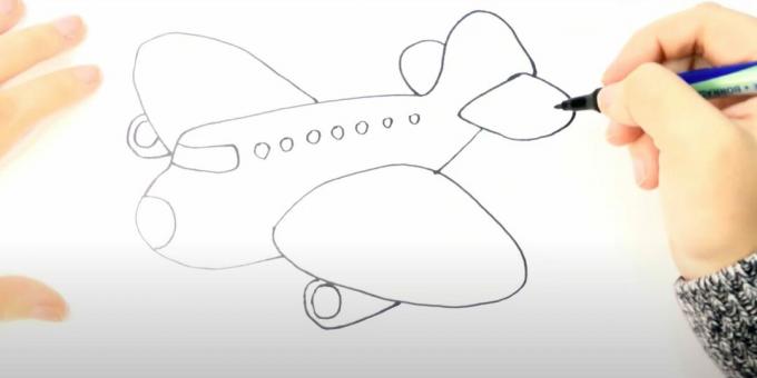 Cara menggambar pesawat: menggambar pesawat dengan spidol