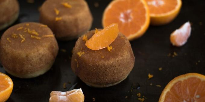 Muffin Tangerine dengan sirup jeruk