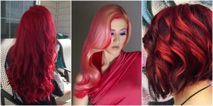 Fashionable warna rambut: sangat merah