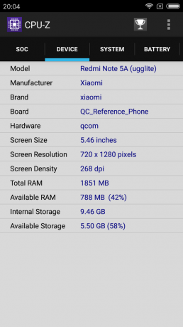 Xiaomi redmi Catatan 5a: spesifikasi teknis