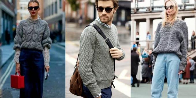 sweater modis 2018-2019: Klasik sweater abu-abu