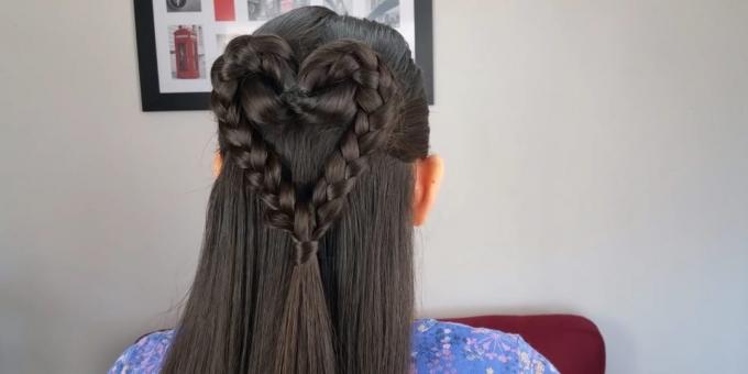 Gaya rambut untuk anak perempuan: rambut lepas dari jantung menjalin
