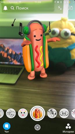 Menari hot dog di Snapchat
