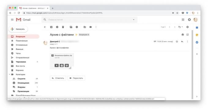 Cara untuk men-download file ke Dropbox: Ingat lampiran Gmail