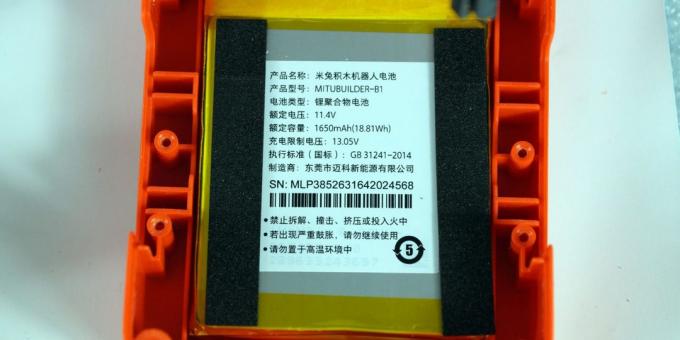 Xiaomi Mitu Builder DIY: baterai