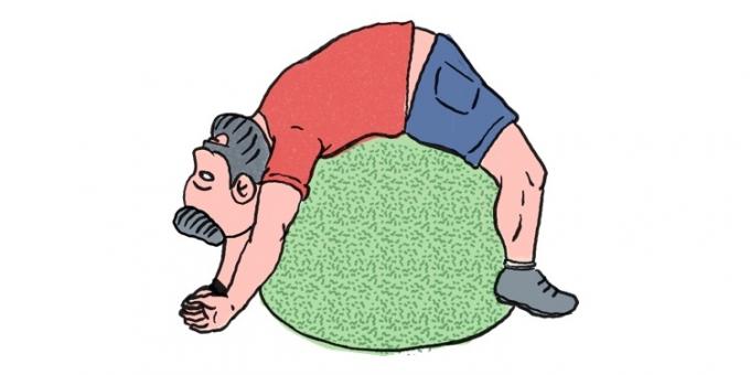 Bagaimana menyingkirkan rasa sakit pada otot: latihan dengan bola senam