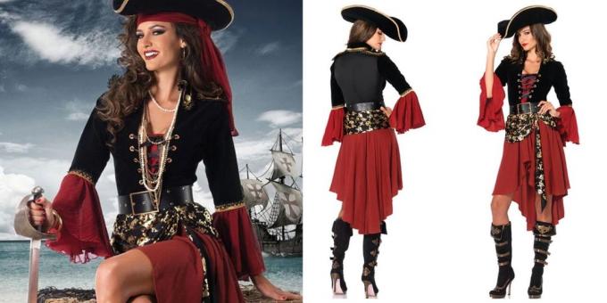 kostum Natal untuk orang dewasa: kapten bajak laut