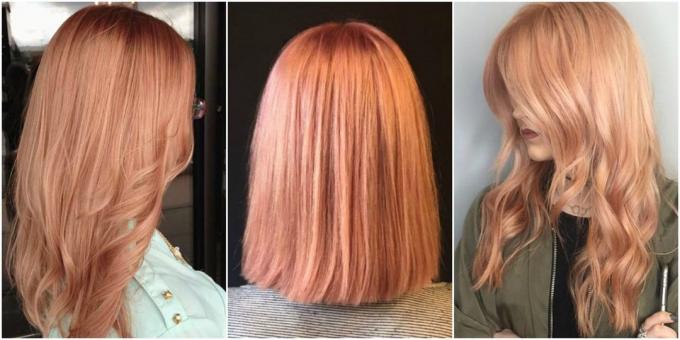 Fashionable warna rambut: merah muda dan madu pirang