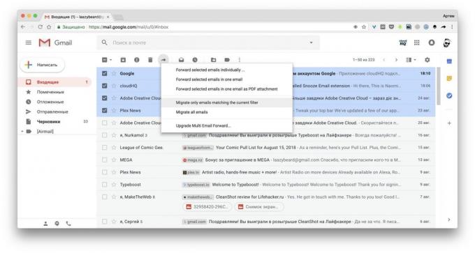 Multi Email Teruskan untuk Gmail