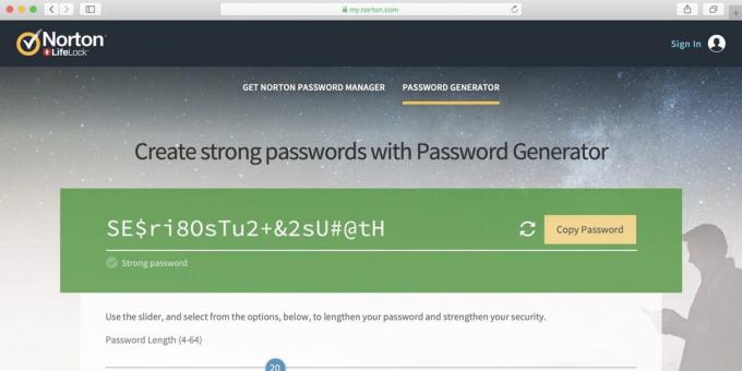 Generator Norton Password Manager Sandi