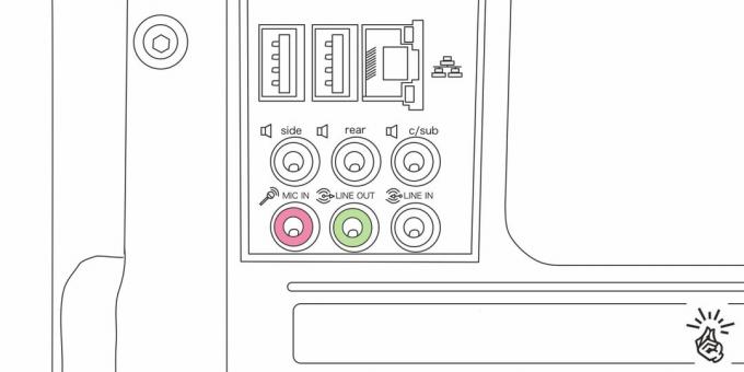 Menghubungkan headphone ke komputer melalui minijacks