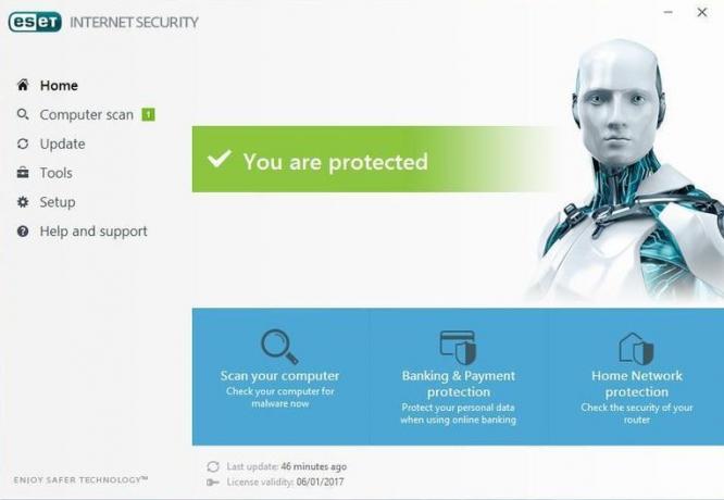 Anti-Virus untuk Windows 10: ESET Internet Security 10