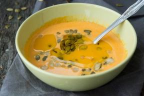 Sup krim labu pedas dengan jahe