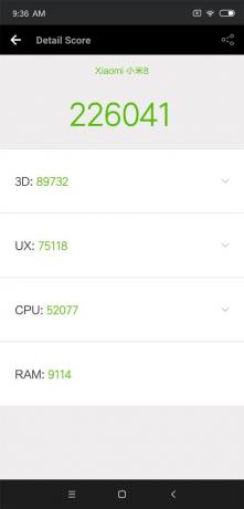 tinjauan Xiaomi Mi 8: AnTuTu