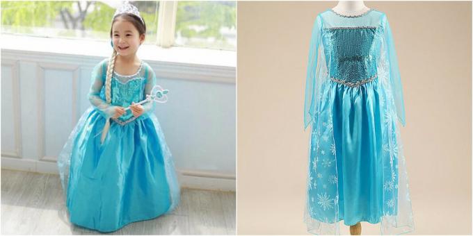 kostum Natal untuk anak perempuan: baju Elsa