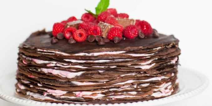 Resep: Pancake kue dengan coklat dan buah