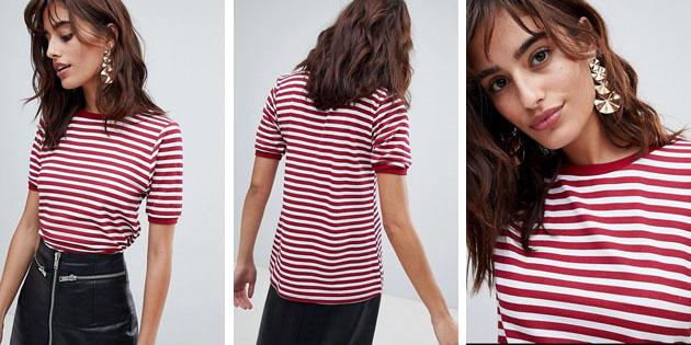 Wanita fashion t-shirt dari toko-toko Eropa: Kaos Bohoo merah