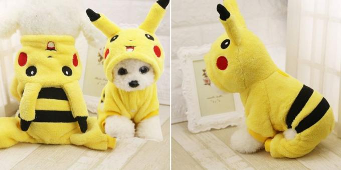 kostum Natal untuk anjing dan kucing: Pikachu