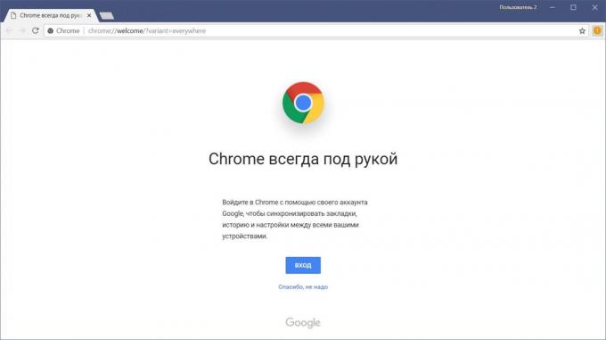 profil Chromium. Browser tanpa otorisasi