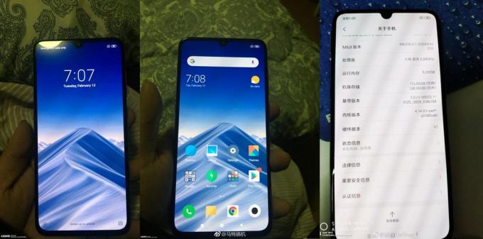 Fitur Xiaomi Mi 9: display batas sempit dan dipotong atas guttate