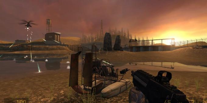 Penembak dengan plot: Half-Life 2 (penembakan saat matahari terbenam)