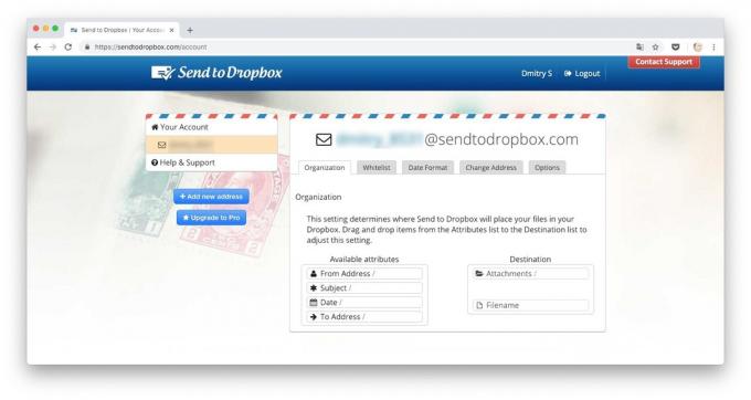 Cara untuk men-download file ke Dropbox: mengirim file ke Dropbox melalui email