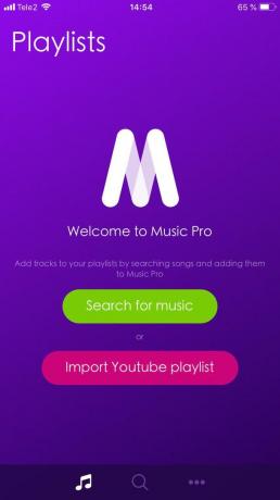 Untuk mendengarkan musik dari Youtube ke Musik Pro tidak perlu memasukkan login dan password