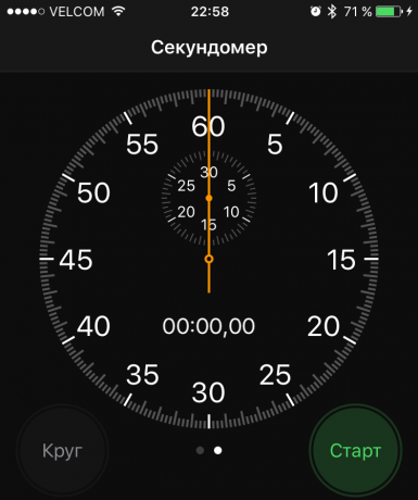 peluang iOS 10: stopwatch