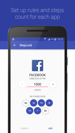 StepLock: norma langkah untuk membuka Facebook