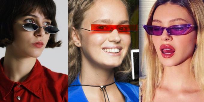Wanita Sunglasses dengan lensa horizontal yang sempit ( "Trinity")