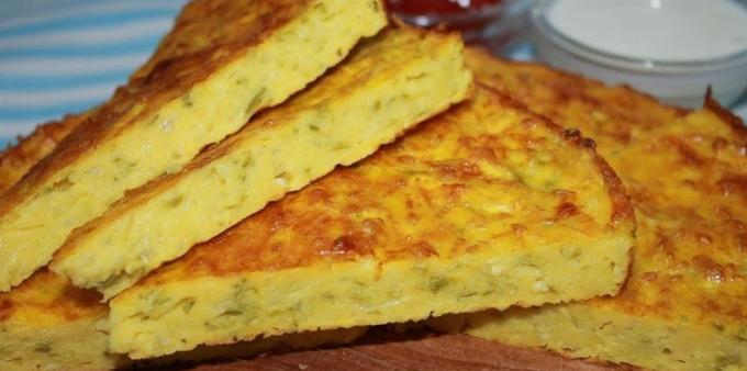 Dibeku kue dengan zucchini