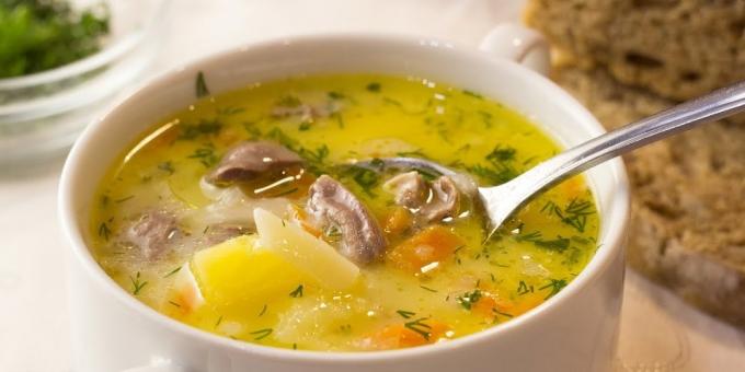 Resep: Soup dengan hati ayam dan keju